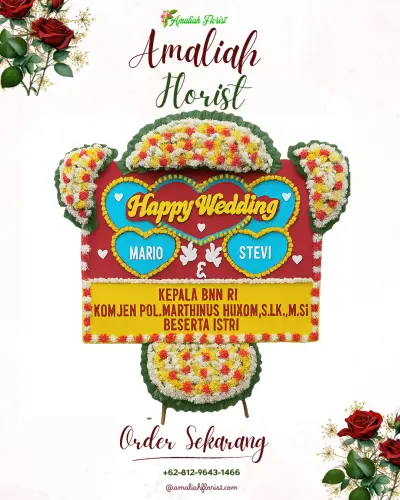 Karangan Papan Bunga Pernikahan di Plaju
